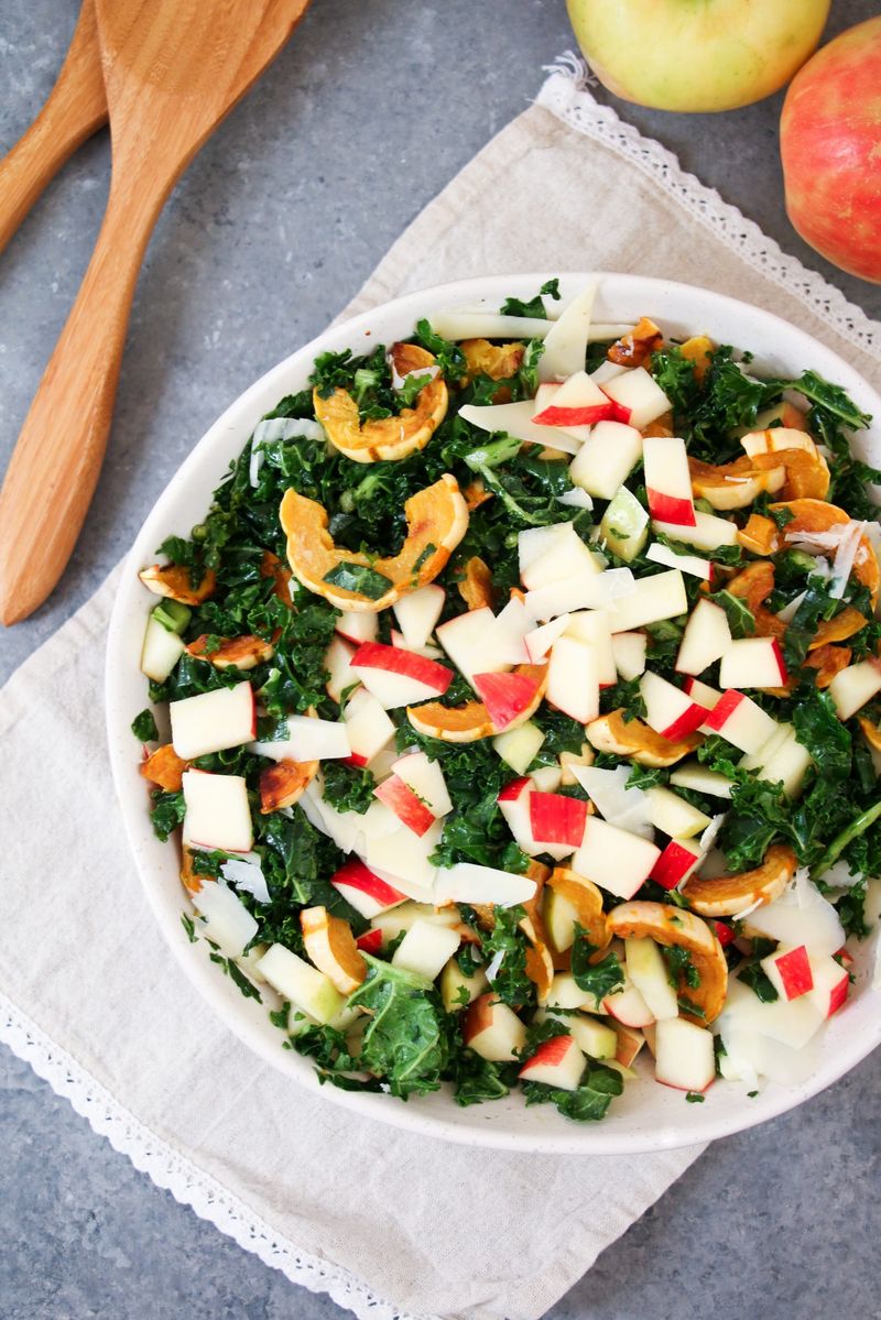 Delicata Squash and Apple Kale Salad