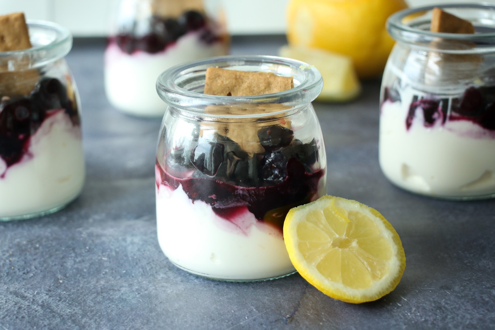 Protein Blueberry Lemon Cheesecake Pots