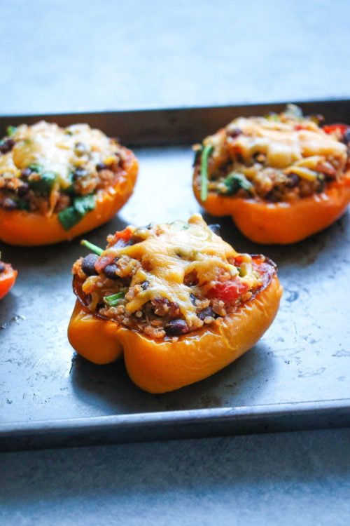 Quinoa and Black Bean-Stuffed Peppers