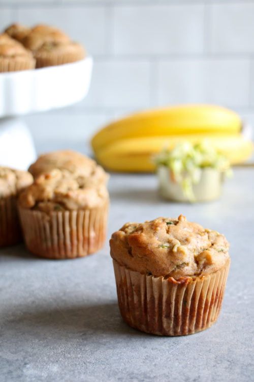 Reduced-Sugar Banana & Zucchini Muffins