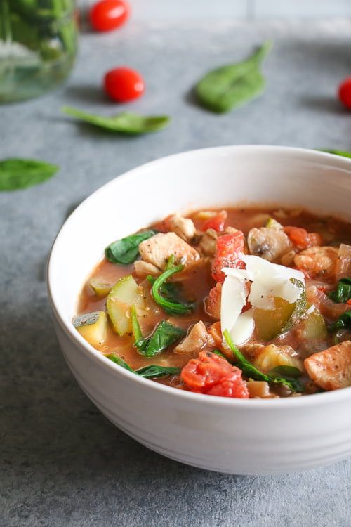 Tuscan Chicken, and Vegetable Soup