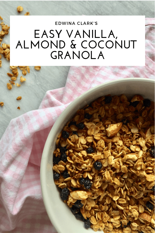 Vanilla, almond and coconut granola pin.