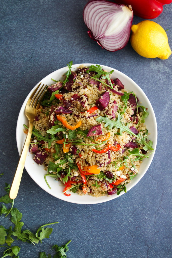 Roasted Vegetable Quinoa Salad with Tahini Dressing- Edwina Clark